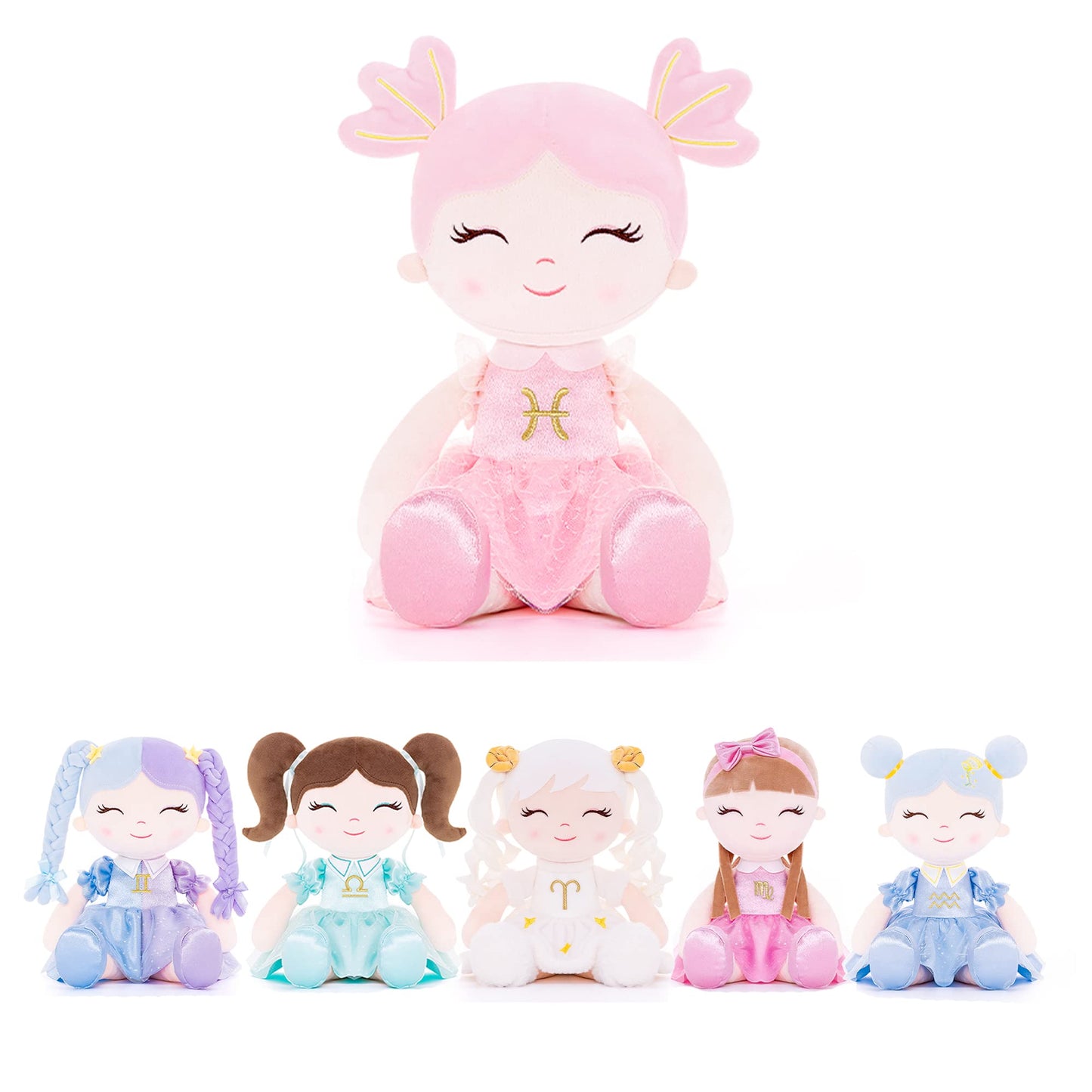 Arteeksdoll Baby Girl Gifts Plush Dolls Constellations Zodiac Doll Birthday Gift 17 Inches Pisces