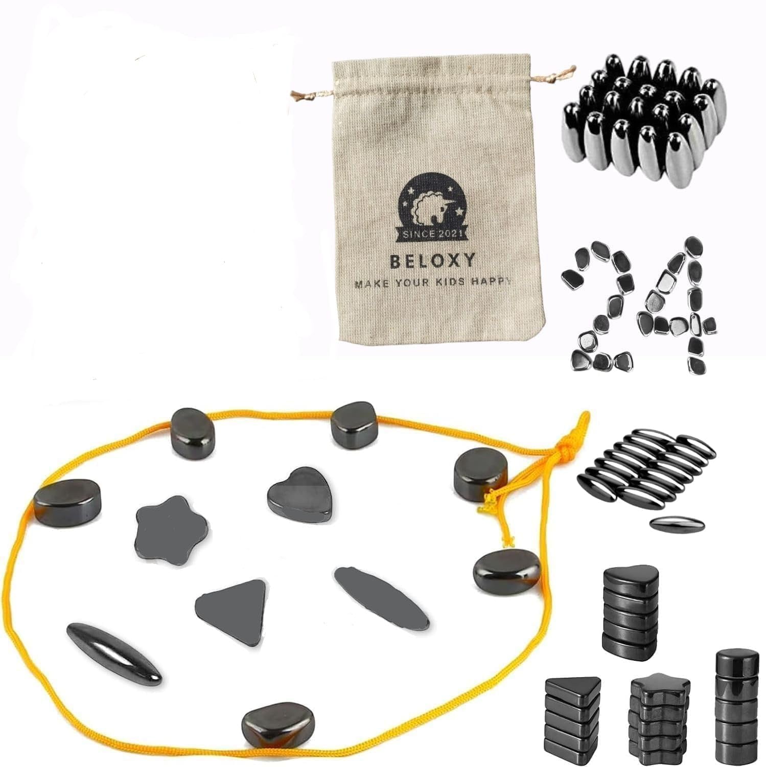 Beloxy Fun Table Top Magnetic Board Game | For Kids And Adults | 24 Magnets, Travel Bag And Lanyard (Style 3)