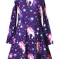 Star Unicorn Twril Dresses Matching Doll&Girls Long Sleeve Birthday Gifts 4T 5T