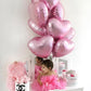 Gresatek Pink Heart Balloons,10Pcs Pink Foil Heart Shaped Love Balloons,18Inch Pearl Pink Helium Mylar Balloons For Valentines,E