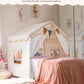 Besrey Kids Tent, Kids Playhouse 2 In 1 With Padded Mat And Lights, Large Play Tent With 2 Doors & 4 Windows, Kids Play Tent Indoor & Outdoor, Christmas Toddler Tent For Kids, 51' X35' X 51'