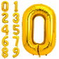 PIGETALE 40 Inch Gold Jumbo Number Balloons 0-9, Foil Mylar Helium for Birthday Parties, Celebrations, and Anniversaries