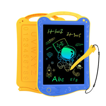 Lcd Kids Drawing Tablet, Guyucom Colorful Doodle Board For Toddler 3 4 5 6 Years Old, Writing Tablet Bluey Educational Toy Travel Essentials, Christmas Birthday Gift Presents For Boy/Girl(Blue/Yellow)