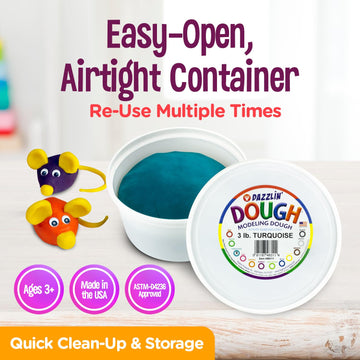 Hygloss Dazzlin’ Modeling Dough – Non-Toxic Christmas Craft Dough, Unscented, Turquoise, 3Lbs – Kids Arts & Crafts, For Girls & Boys, Stocking Stuffers Products