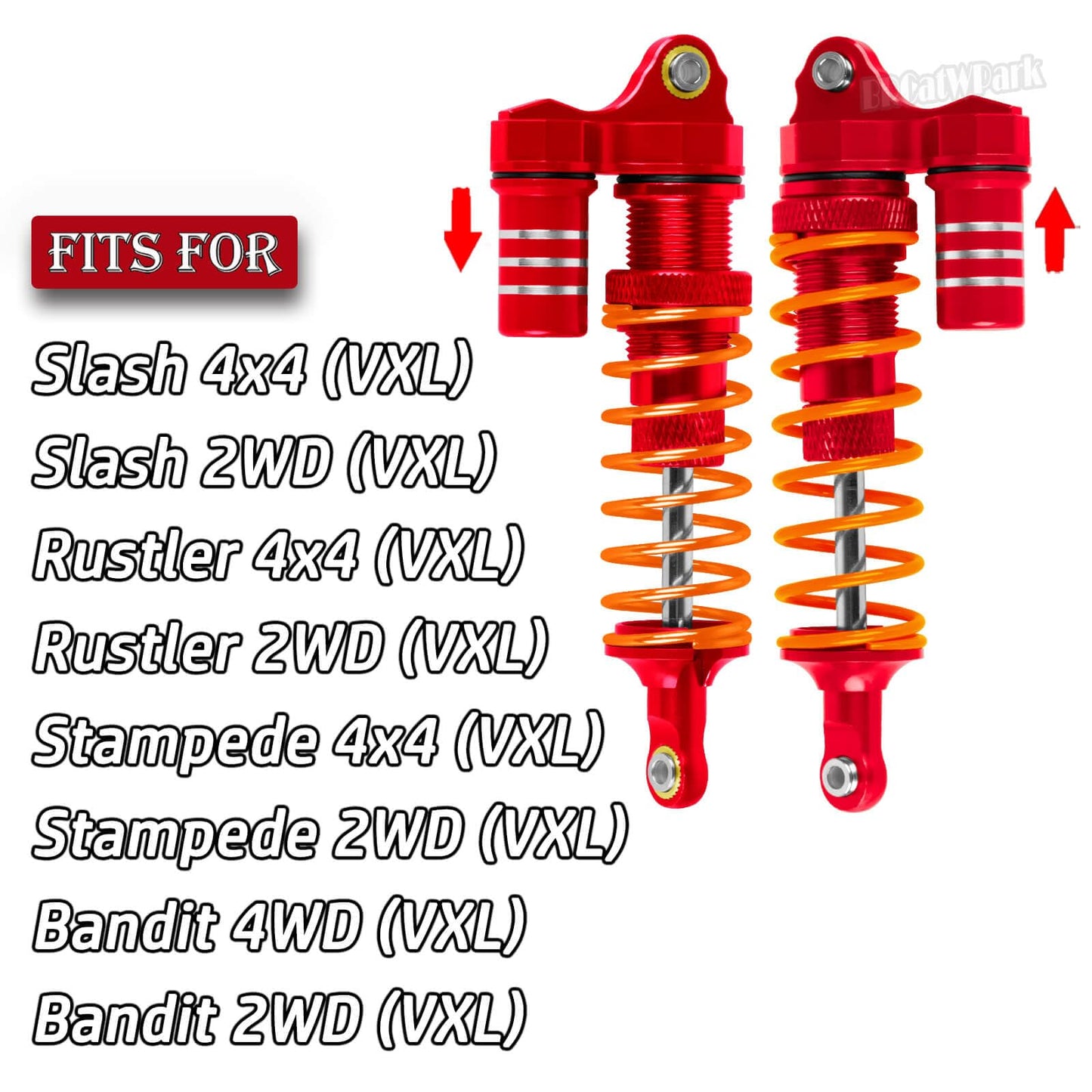 Brcatwpark Big Bore Rc Shock Absorber Upgrades Part For 1/10 Slash 4X4/2Wd(Vxl),Stampede 4X4/2Wd(Vxl),Rustler 4X4/2Wd(Vxl),Bandi