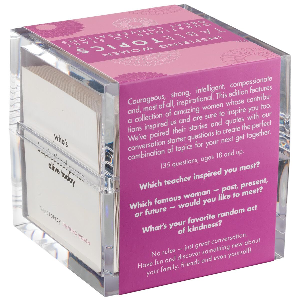 TableTopics Inspiring Women Conversation Cards - 135 Quotes & Questions, Medium Size, Cardstock Material, Model TT-0142-A