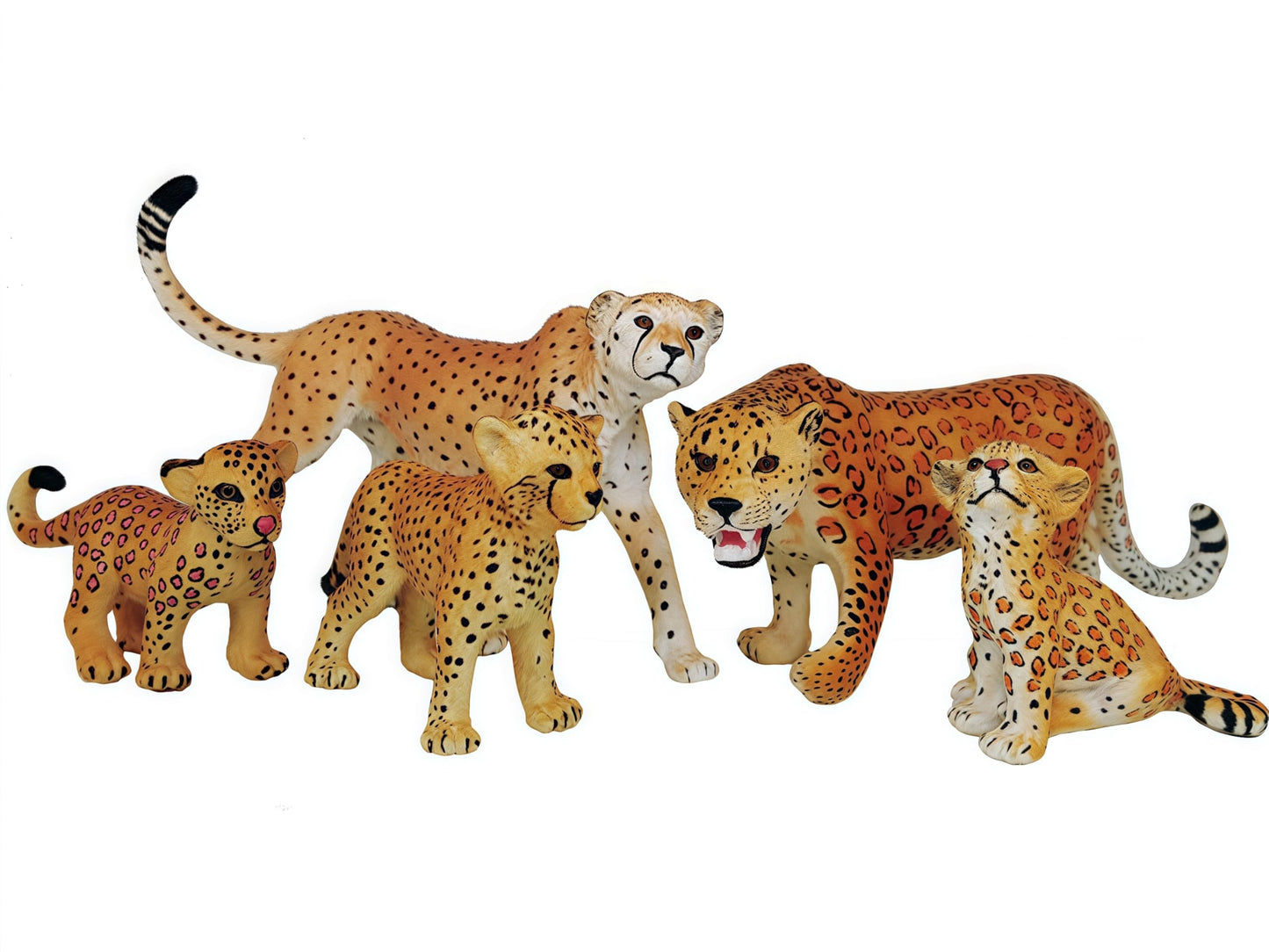 Gemini&Genius Jaguar Toys, Safari Animal Cheetah Toys, Leopard Family Playset Figures, Wildlife World Models, Birthday Cake Topp