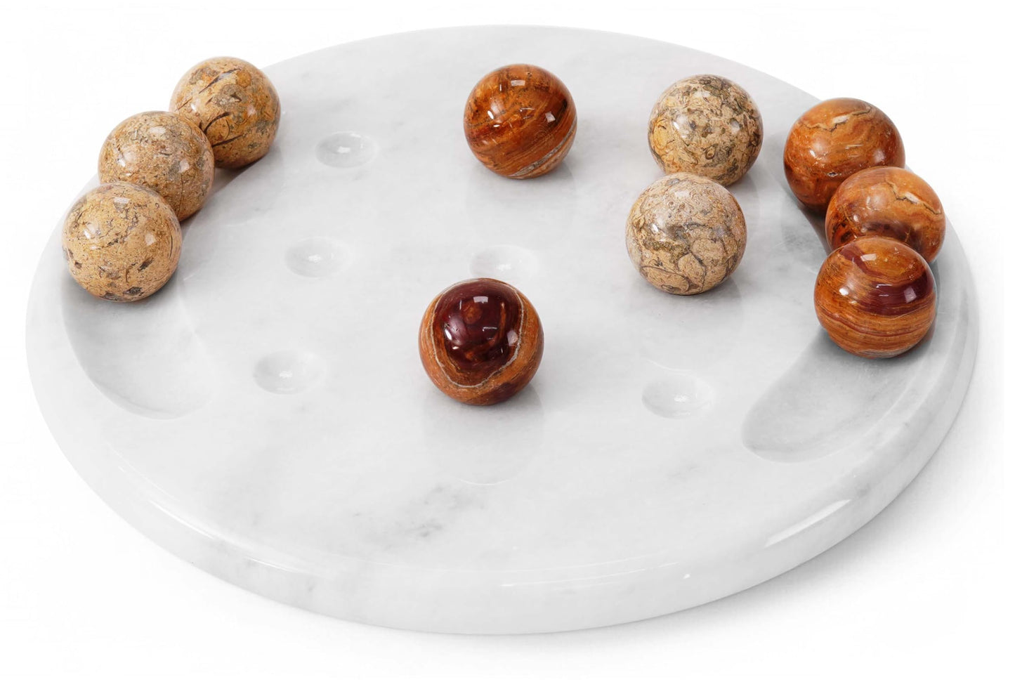 Radicaln Marble Tic Tac Toe 10 Inches Red and Coral Handmade Board Game for mature-themed and Family - Ideal Outdoor & Travel Game  Fun Gift for mature-themeds  Best for Coffee Table Centerpiece