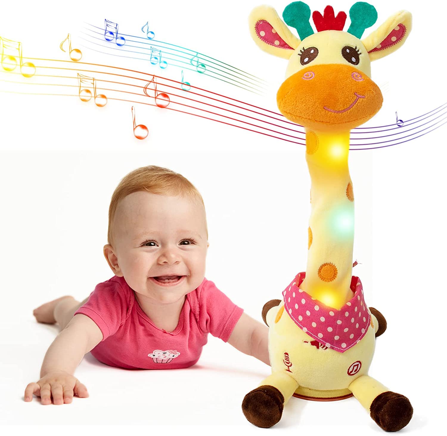 Emoin Giraffe Stuffed Animal - Singing, Dancing Plush Toy, 12.6 Inch ...