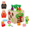 Qinkada Wooden Garden Toy, Toddler Montessori Toys for Baby Boys Girls, Wood Preschool Learning Fine Motor Skills Game, Educatio