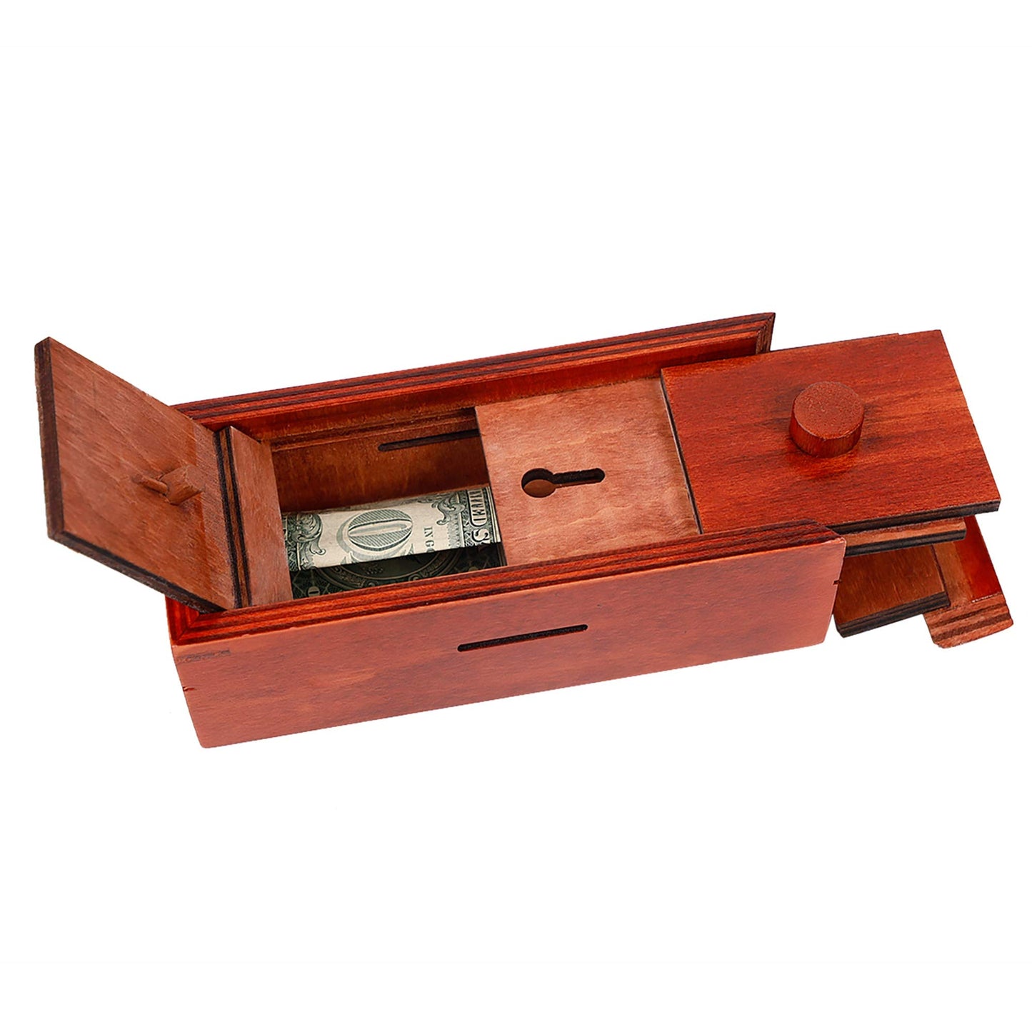 ATDAWN Puzzle Gift Case Box, Secret Puzzle Box with Hidden Compartments, Wooden Money and Gift Card Holder Box, Challenge Puzzle