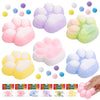 Guiqulai 6 Pcs Squish Cat Paw Squeeze Toys, Stress Relief Sensory Toy for Party Favors GClassroom Exchange Gifts