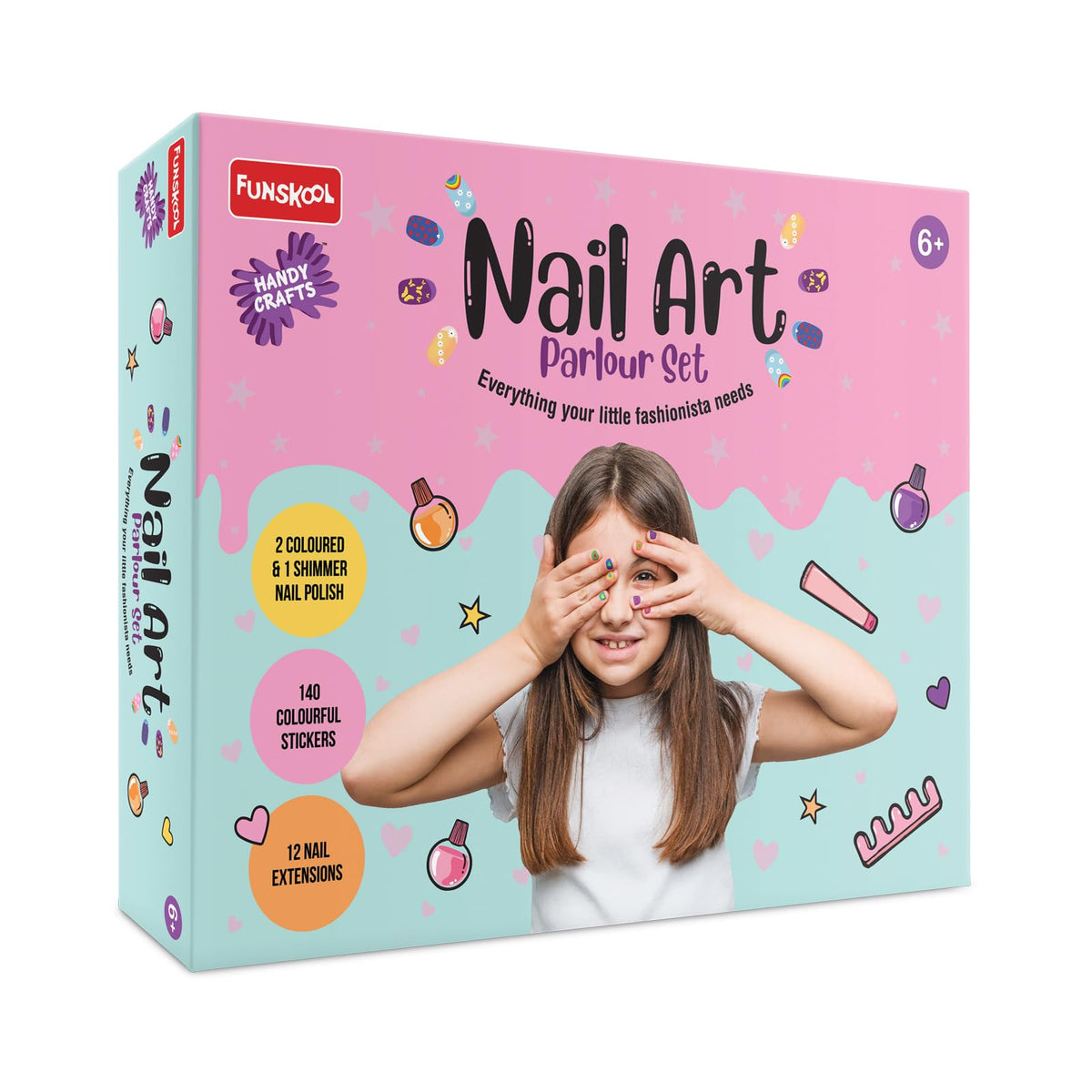 Handycrafts Funskool Nail Art, Parlour Set, Diy Kit, Art And Craft Set For Kids, Learning, Fun & Engaging Activity For Childrens
