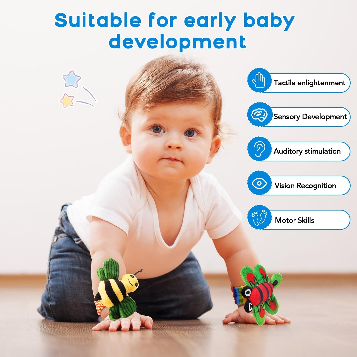 Baby Toys 0-6 Months: Baby Socks Baby Rattles 0-6 Months Baby Gifts For Boys Girl Infant Toys Baby Wrist Rattles Socks Baby Shower Gifts - Newborn Toys Hand & Feet For 0-3 0-12 Months Birthday Gifts