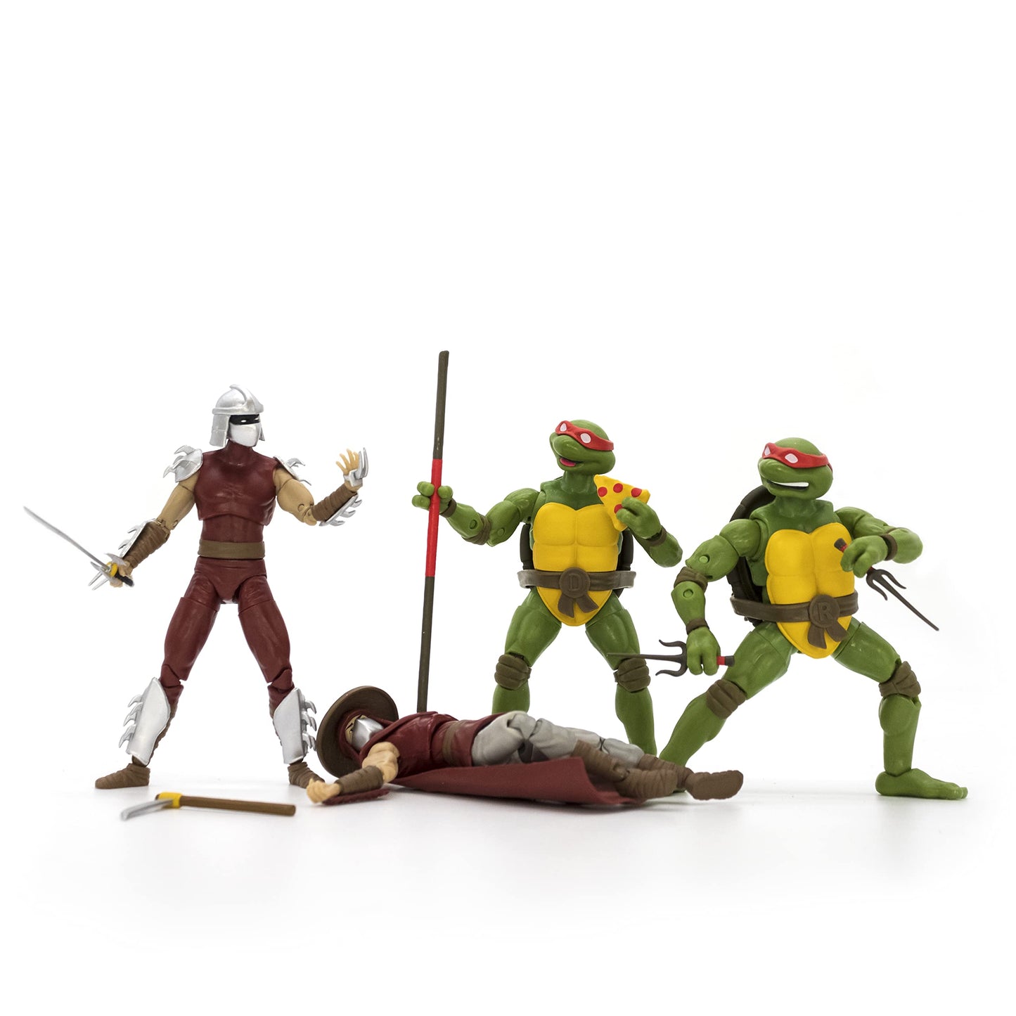 THE LOYAL SUBJECTS Teenage Mutant Ninja Turtles BST AXN advanced Foot Soldier/Shredder and Raphael + Donatello Comic Inspired Combo 4-Pack - Diamond PX 40th Anniversary limited availability (BATMNTMRG4PK01)