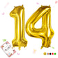 Smlpuame Gold Balloon, 40 Inch Number 14 Foil, For Birthday, Graduation, Wedding Anniversary Decorations, Includes Glue, Tying T