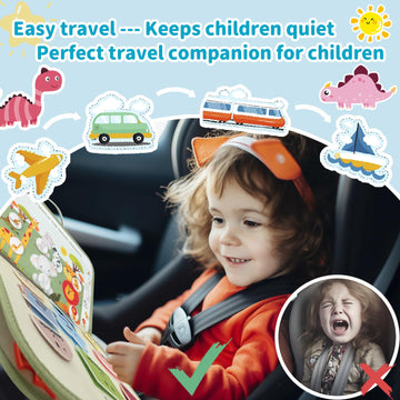 Aurasys Toddler Busy Board for 1 2 3 4 Year Old - Montessori Busy Book Travel Toys Sensory Board Educational Activity Book for L