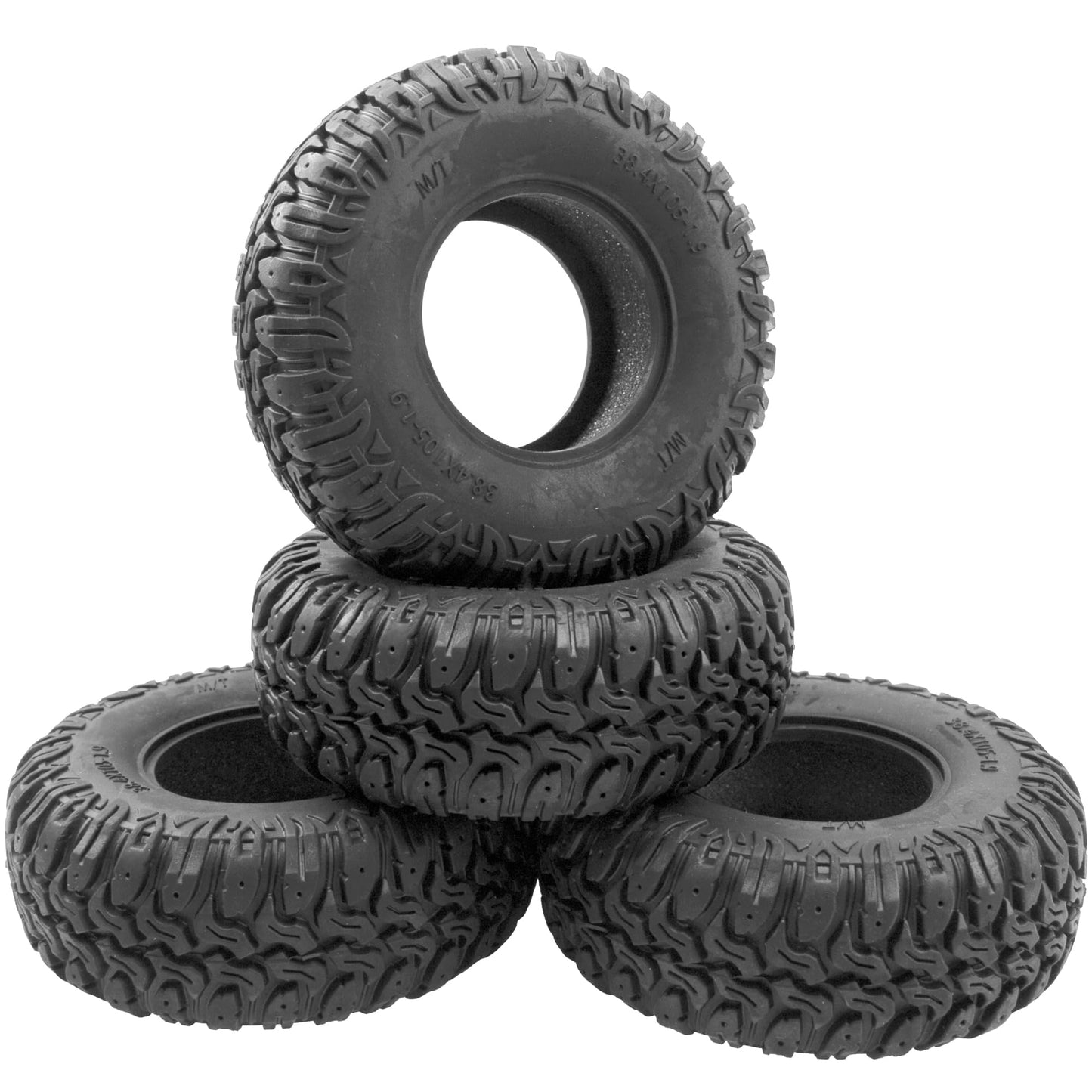 ShareGoo 1.9 inch RC Crawler Tires Rubber Mud Tires OD 103mm Compatible with Axial SCX10 90046 AXI03007 Tamiya CC01 D90 1/10 RC