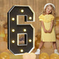 Imprsv Marquee Numbers Black 3Ft: Black Party Decor - Light Up Number 6 Large 3 Feet Tall - Birthday Decorations For Him Her 6Th