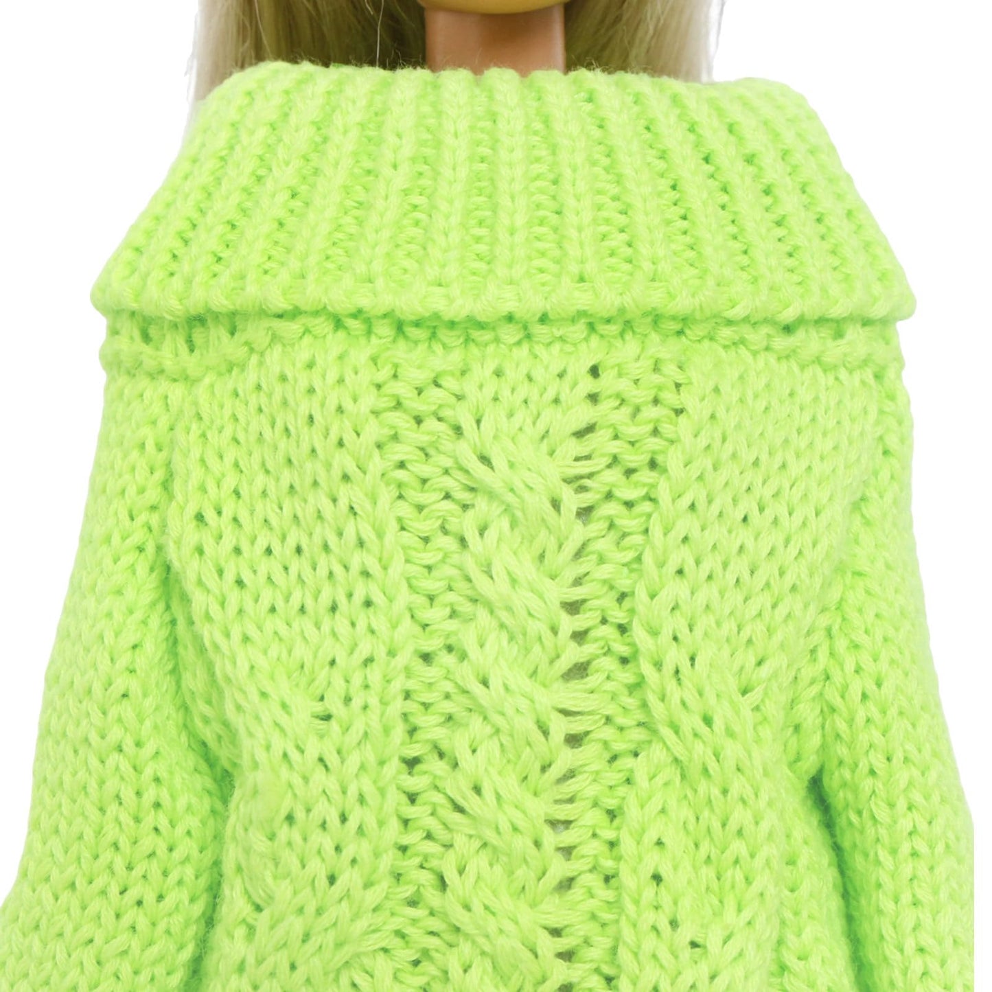 Bjdbus Winter Turtleneck Sweater Clothes For 11.5 Inch Girl Doll Accessories (Fluorescent Green)