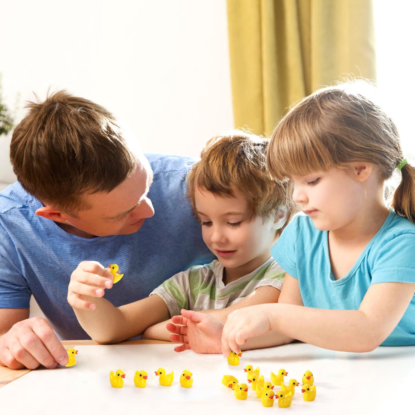Goaste 300 Pieces Mini Resin Ducks, Tiny Yellow Duck Figurines, Cute Duck Miniatures Bulk For Cake Decoration, School Project Ac
