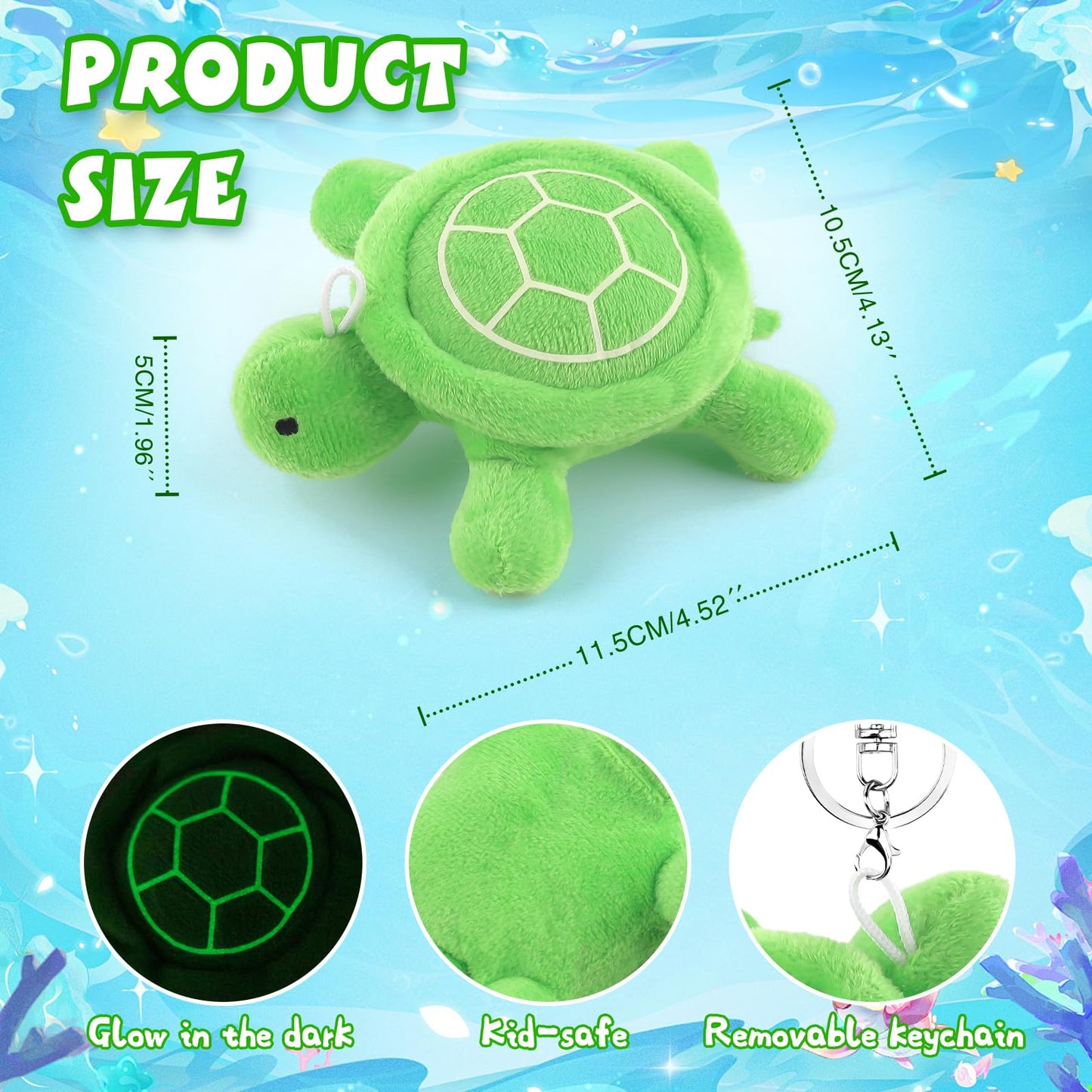 Anboor 5.10'' Small Turtle Stuffed Animals Toy, Adorable Cute Turtle Plush Ideal For Baby, Novelty Animal Plush For Kids Boys Gi