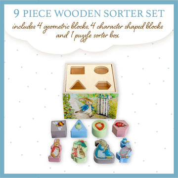 KIDS PREFERRED Wooden Shape Sorter for Toddlers, 8 Pieces, Multicolor, Model 24225