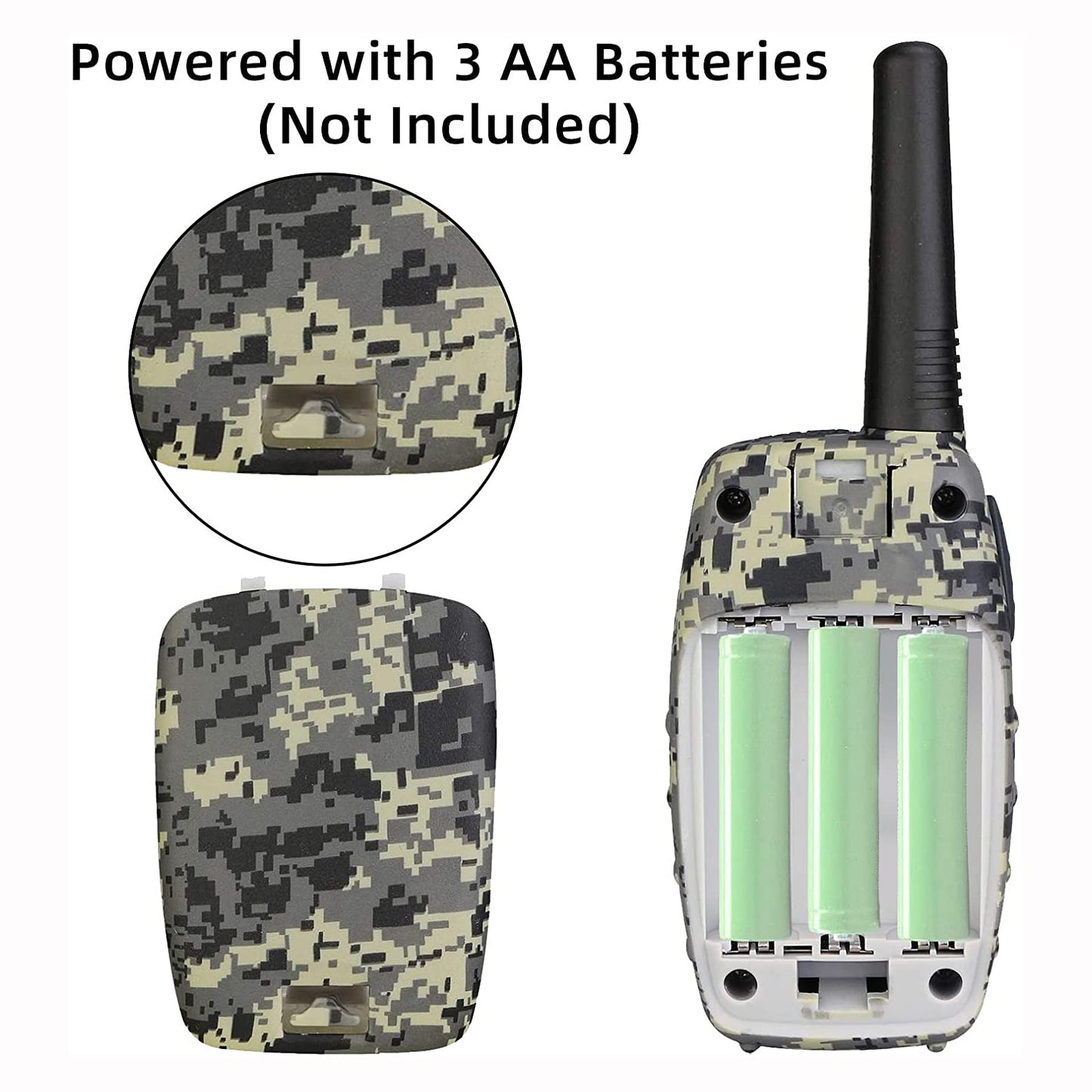 Retevis Rt628 Kids Walkie Talkies,Army Toys For 6-12 Year Old Boys Girls,Frs Walky Talky With Key Lock,Gift For Outdoor Adventure Camping Hunt Trip(2 Pack,Camo)