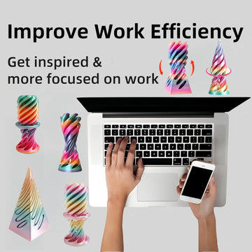 TIMCHESS 6Pcs Impossible Cone, Spiral Cone Fidget Toy, 3D Printed Spiral Cone Toy, Impossible Pyramid Passthrough Sculpture Spir