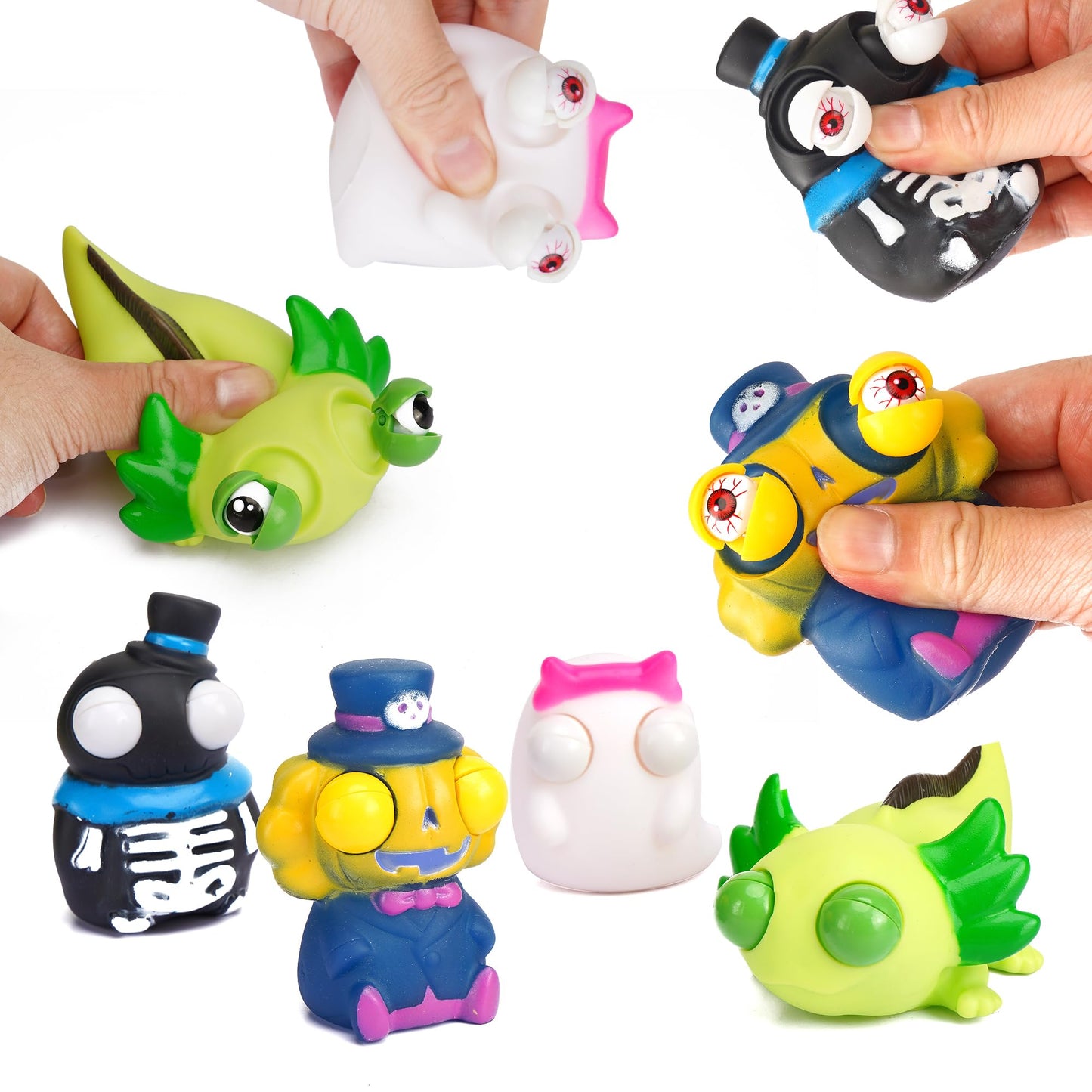 Zaleny 4 Pcs Squeeze Toys Eye Popping Toy Stress Relief Tool Toys for Kids mature-themed Hand Fidget Toys Halloween Party Favors