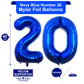 40 Inch Navy Blue 20 Number Balloons Giant 20 Balloons Navy Blue Birthday 20 Balloons 20Th Birthday Anniversary Party Decoration