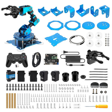Lewansoul Robotic Arm For Arduino Coding Programming 6Dof Stem Educational Building Robot Arm Kits, 6 Axis Full Metal Robotic Arm Wireless Controller/Pc/App/Mouse Control (Assembled)