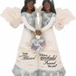 Pavilion - Wonderful Friend - 5.5' Double Ebony Angel Figurine Religious Best Friend Bestie Bff God Jesus Lover Christian Christ Gift Present