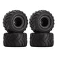 INJORA Monster Truck Wheel Rim Tires Set for Axial SCX24 FMS FCX24 and TRX4MT, 70 * 38mm, MT1012(Black)