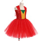 IBTOM CASTLE Kids Girls Halloween Clown Costume Tulle Tutu Dress Ringmaster Circus Costume for Toddlers Backless Sleeveless Dres