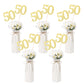 Gexolenu 50th Anniversary Decorations - 10 Pack Gold Glitter Table Toppers, Double-Sided Centerpieces for Birthday Party, Number 50