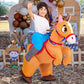 Kooy Inflatable Horse Costume Kids Riding Blow Up Cowboy Costume Funny Ride On Horse Suits For Cosplay Party