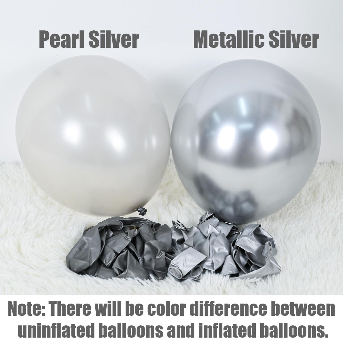 Black And Silver Balloons, 60 Packs 12 Inch Chrome Metallic Silver Balloons And Confetti Balloons, Black White Silver Balloon Fo