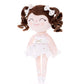 Gloveleya Baby Dolls Soft Snuggly Curly Hair Ballerina Doll First Baby Girl Gifts Plush Ballet Doll With Lace Mesh Dress White 14Inches Ballerina Series