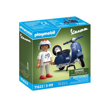 PLAYMOBIL Cars 71622 1969 Vespa 150 Sprint Veloce  Blue  Faithful Model for Collectors and Fans  Includes Versatile Accessories and Detachable Spare Wheel