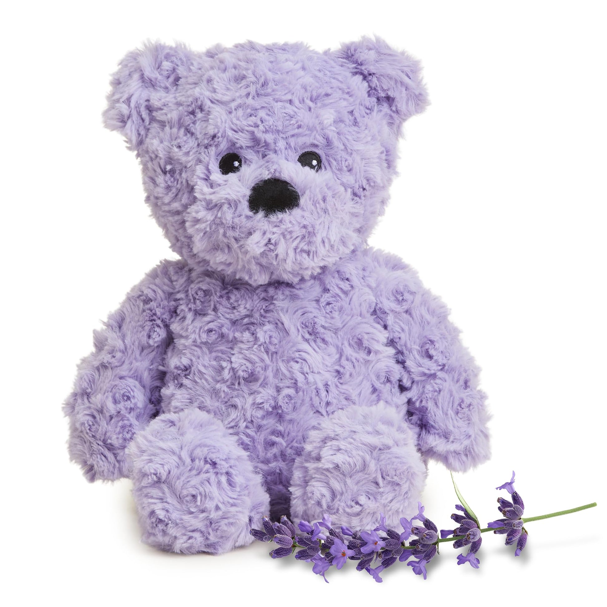Warmies Microwavable & Weighted Stuffed Animals, Purple Curly Bear - Heated Stuffed Animal Plushie For Warmth & Comfort - Cute Soft Plush Toys For Adults & Children (Boys, Girls, Babies & Toddlers)