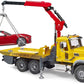 Bruder - Mack Granite Tow Truck with Bruder Roadster (02829) - For Ages (4) and Up - Compatible with bworld Figures