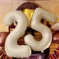 Paticool 40 Inch Beige Number Balloon 5, Large Cream Number Foil Mylar Balloons For Birthday Party Celebration Decorations Suppl