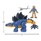 Fisher-Price Imaginext Jurassic World Dinosaur Toy Stegosaurus & Dr. Alan Grant Figure Set for Pretend Play Preschool Kids Ages