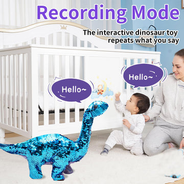 Monealpis Dinosaur Toys For Girls - Sequin Walking Dinosaur Remote Control Toy With Repeat, Roar, Walk, Sing - Birthday For 3+ K