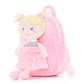 Onetoo Toddler Backpack Kids Backpacks With Soft Light Baby Dolls In Pink Polka Dots Dress 9.5'