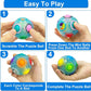 3 Pack 4'' Jumbo Easter Eggs Filled Glow Rainbow Puzzle Balls, Magic Cube Stress Relief Fidget Toys Brain Teaser Game Kids Boys