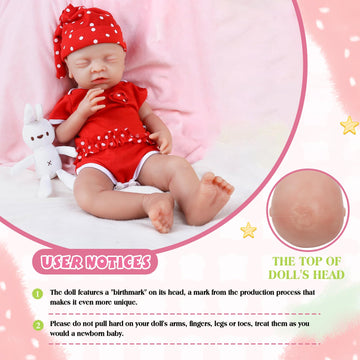 Ivita 16 Inch Sleeping Realistic Full Silicone Baby Doll Reborn Lifelike Newborn Real Life Baby Dolls For Kids Birthday Gifts -