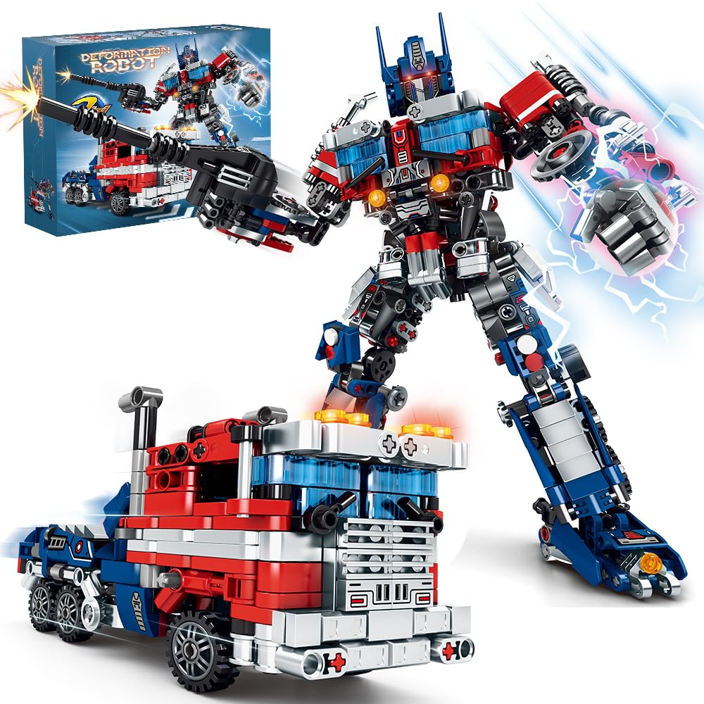 Mesiondy Transform Robot Building Toy Set, Construction Educational Stem Toys,Transforming Robot Building Kit, Blocks Toys For A