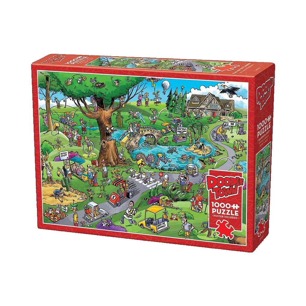 Cobble Hill 1000 Piece Puzzle - Doodletown: Par For The Course - Sample Poster Included